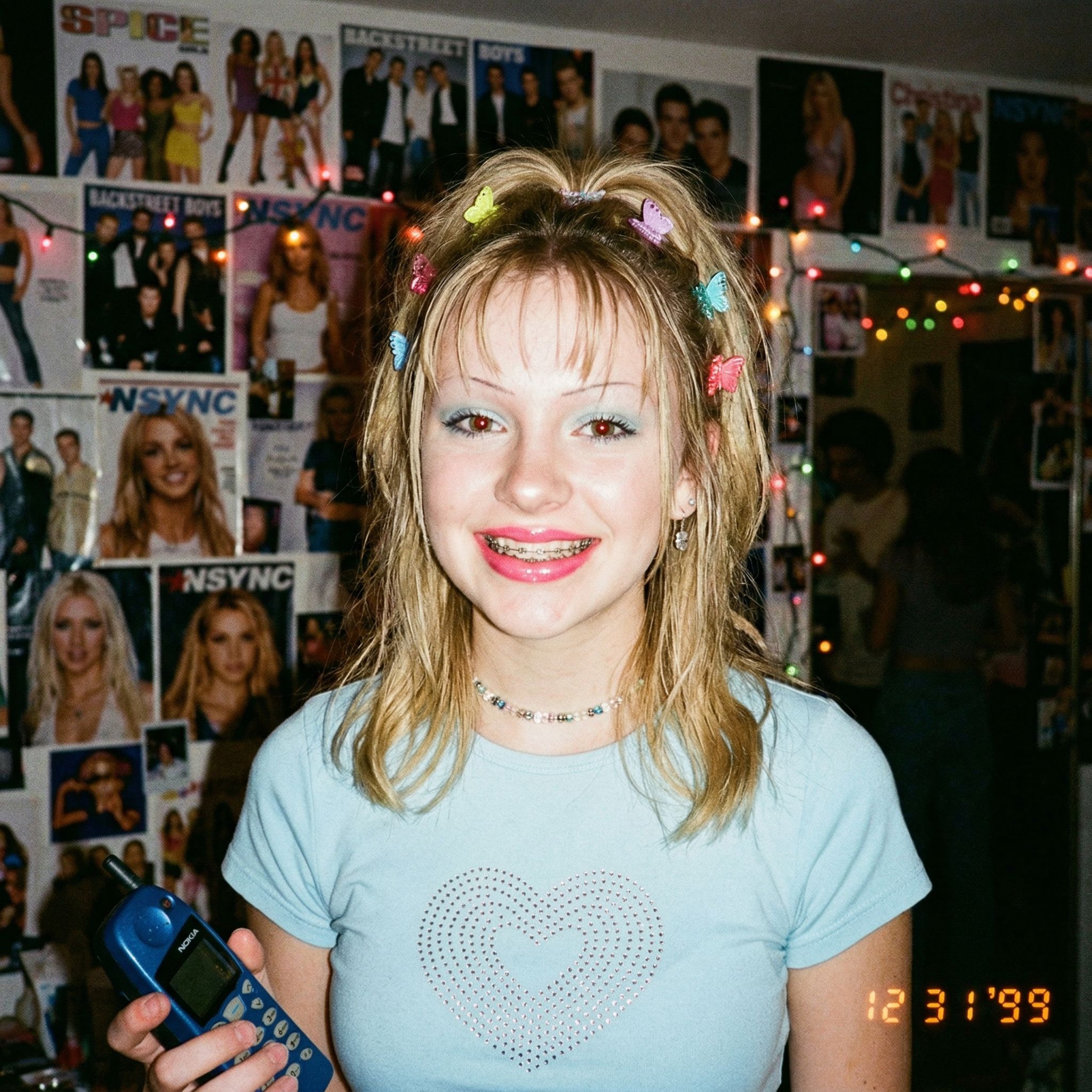 Y2K Flash Photography Portrait